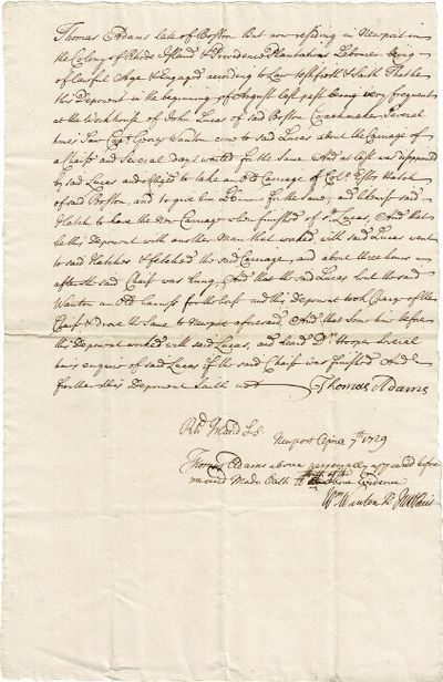 Newport: April 7, 1729. Folio (approx. 12½