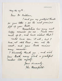 Autograph John Masefield's Letter to Llewellyn Pridham, author of the book 'The Dorset...