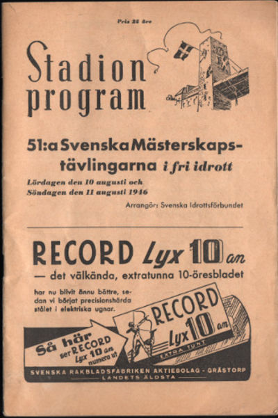 51:A SVENSKA MÄSTERSKAPSTÄVLINGARNA I FRI IDROTT.…