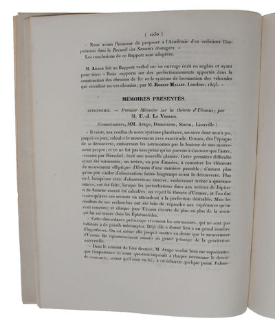 Premier Mémoire sur la théorie d'Uranus. (Séance…