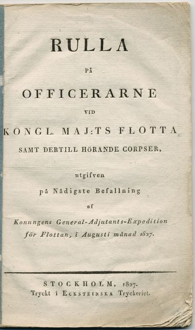 Rulla på officerarne vid kongl. maj:ts flotta…