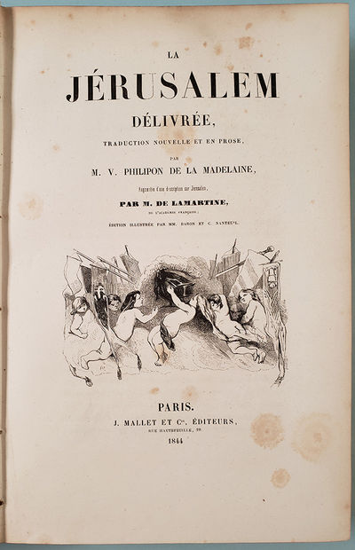 Jérusalem délivrée. Traduction nouvelle et en prose par M. V. Philipon de la Madelaine. Elaborate publisher's binding in gilt-stamped cloth