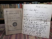 image of Digest of I. O. O. F. Laws of Virginia (Independent Order of Odd Fellows). (With Member's 1931 Handwritten Letter)