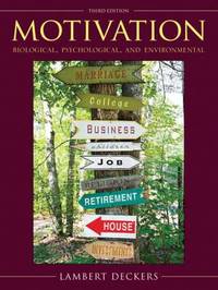 Motivation : Biological, Psychological, and Environmental