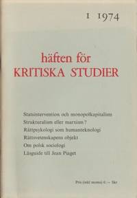 Häften för kritiska studier 1 1974.
