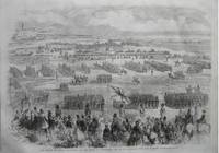 The Review of Rifle Volunteers by the Queen at Edinburgh, the Troops Marching Past Her Majesty. by Engraving - 1860