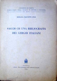 Saggio di una Bibliografia dei Gerghi Italiani by Rossana Baccetti Poli - Paperback - from The Owl at the Bridge (SKU: 47997)