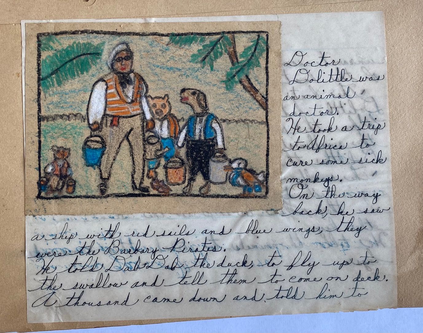 1940 SCHOOL CLASS CHILD ART and LESSONS SCRAPBOOK SKETCHBOOK