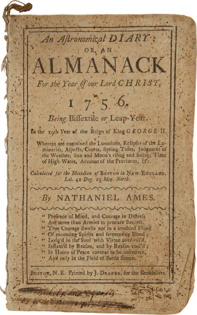 AN ASTRONOMICAL DIARY, OR, AN ALMANACK FOR THE YEAR OF OUR LORD CHRIST, 1756.