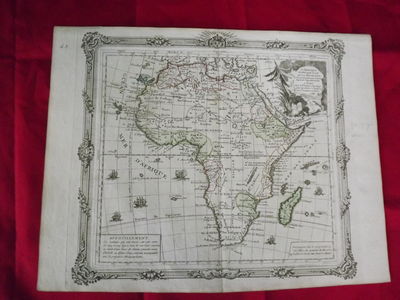 Engraved map, slight outline coloring, decorative rococo boarder with landscape style, cartouche, 12...