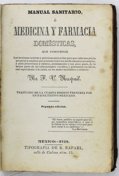 Manual Sanitario, o Medicina y Farmacia Domesticas..