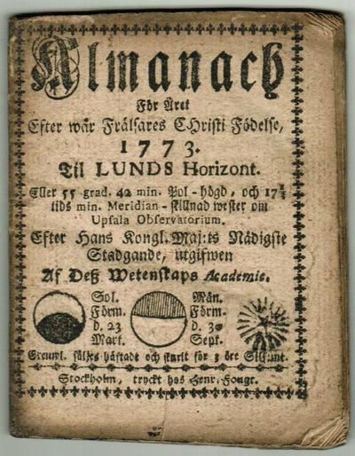 Almanach För Året... 1773.