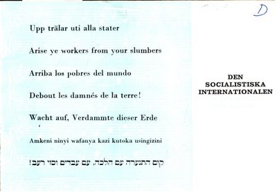 Den socialistiska internationalen - en…