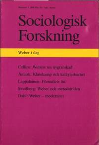 Sociologisk forskning nummer 1 1990 årgång 27.…