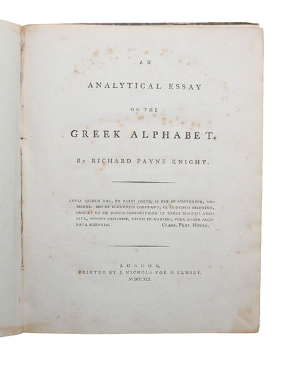 An Analytical Essay on the Greek Alphabet.