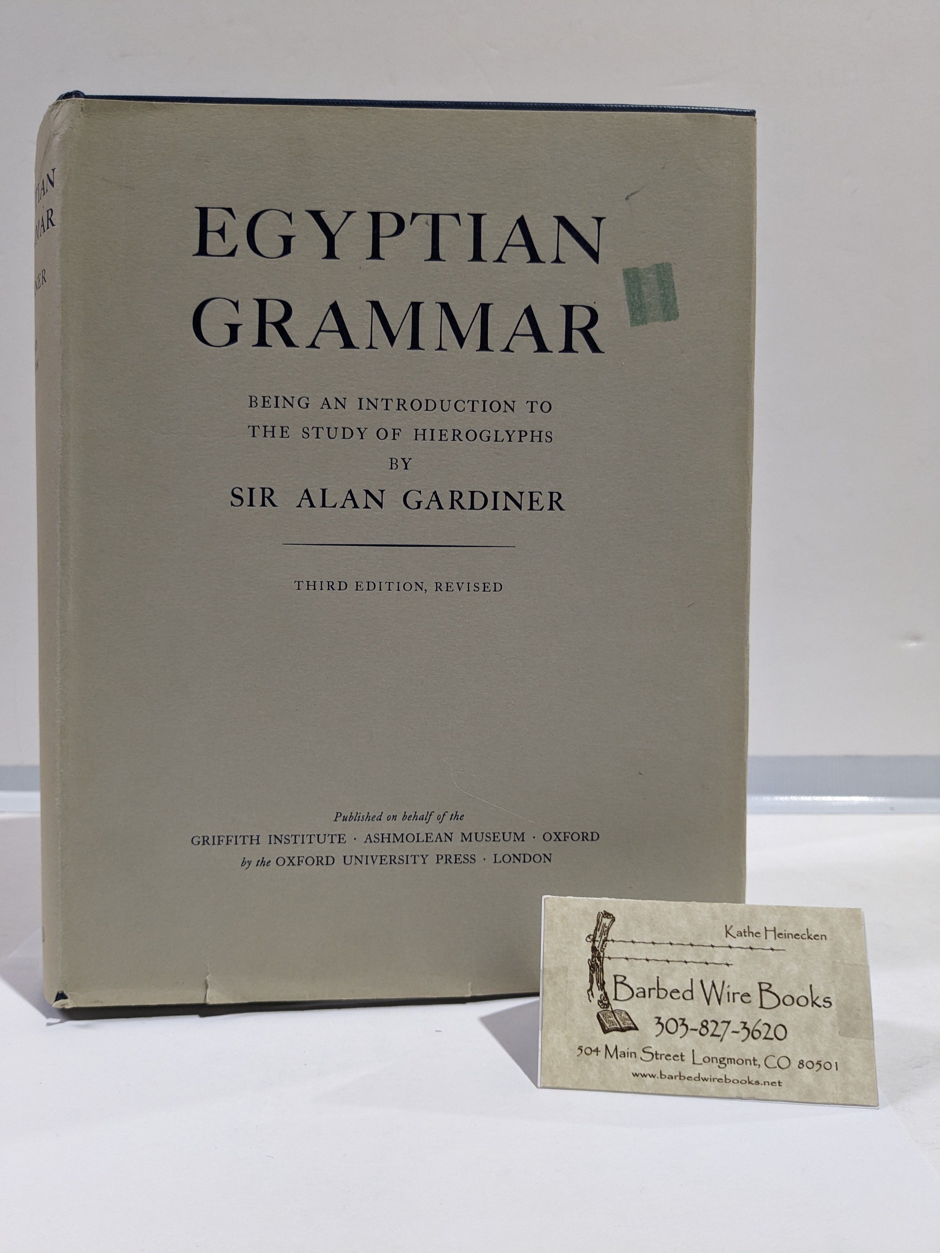 Egyptian Grammar by Sir Alan Gardiner | Hardcover | 1969 | Oxford 