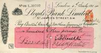 image of Autograph check from Shackleton fom his Imperial Trans-Antarctic Expedition, signed by Shackleton
