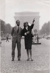 Original photograph of Monica Vitti and Michelangelo Antonioni in Paris, circa 1963