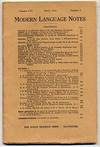 Modern Language Notes, May, Vol.LVI, No.5