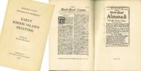 image of SPECIMEN PAGES ILLUSTRATIVE OF THE DEVELOPMENT OF EARLY RHODE ISLAND PRINTING