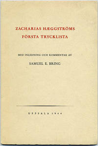 Zacharias Hæggströms första trycklista. Med…