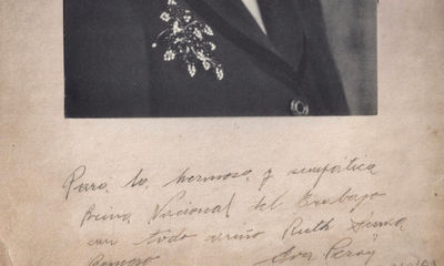 Very Rare Signed Photograph of Eva Peron, One of the Great Female Politicians of the 20th Century, Who Paved the Way for Women’s Rights Around the World