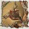 Large embossed paper die-cut of a Moose Head on a stretched skin with embellishments