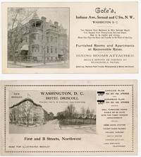 Two (2) c1910s Adv. Blotters, Hotels Driscoll and Cole's, Washington, D.C.