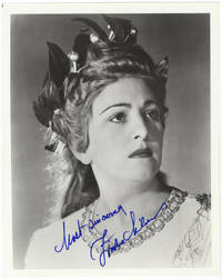 Bust-length role portrait photograph of the soprano in the title role of Bellini's Norma, signed and inscribed "Most sincerely...