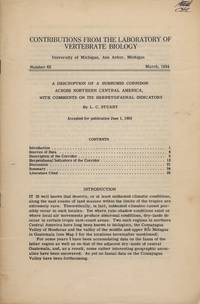 cover of A Description of a Subhumid Corridor across Northern Central America, with Comments on Its Herpetofaunal Indicatiors