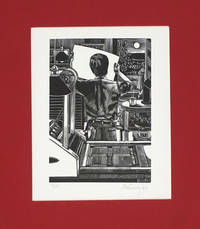 image of Self portrait in the studio. Signed Woodblock