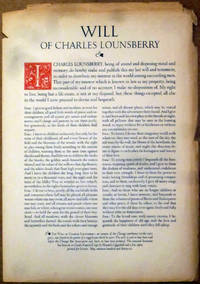 Will of Charles Lounsberry (Broadside)