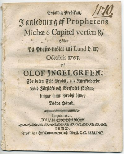 Enfaldig predikan, i anledning af prophetens…