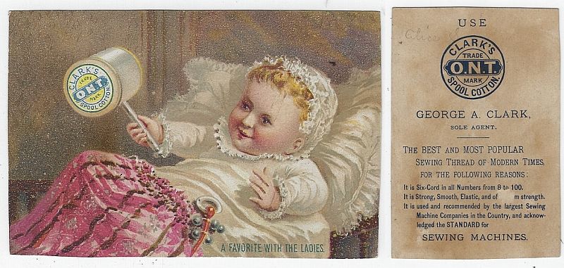 Advertisement - Victorian Trade Card for Clark's Thread, Baby, a Favorite with the Ladies