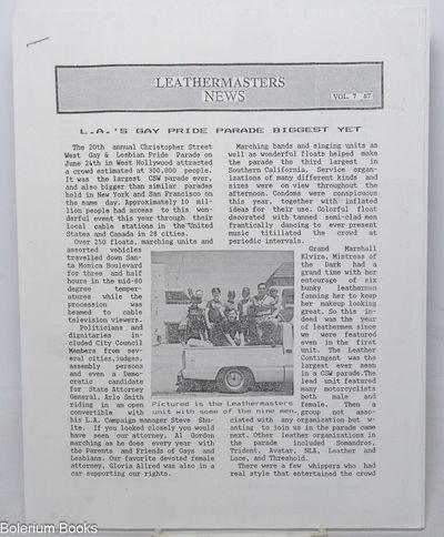 Leathermasters News: vol. 7, #7: L.A.'s Gay Pride Parade Biggest Yet