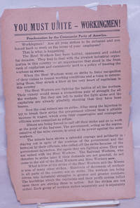 image of You must unite -- workingmen! Proclamation by the Communist Party of America