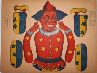 Colorful Italian Unassembled Paper Doll Clown