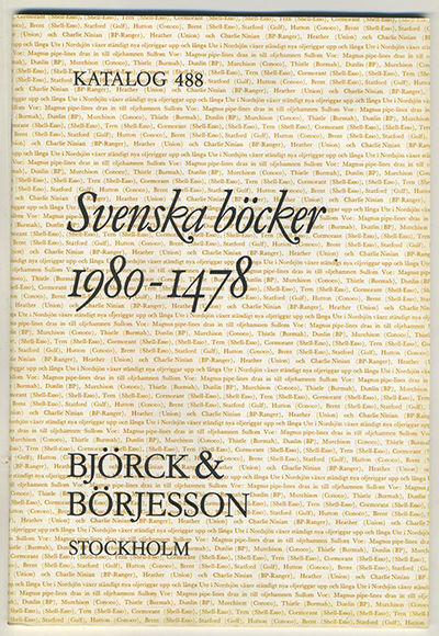 Björck & Börjesson. Katalog 488. Svenska böcker.…
