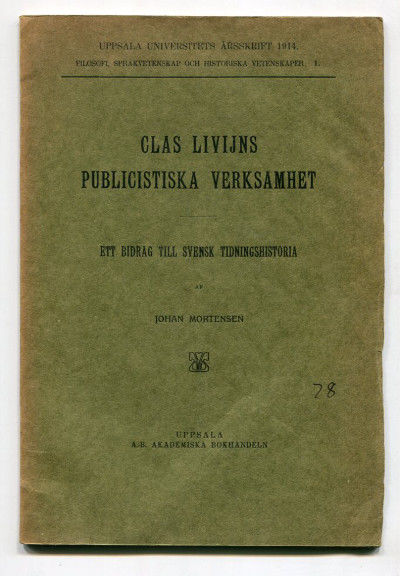 Clas Livijns publicistiska verksamhet. Ett bidrag…