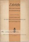 EINFUHRUNG IN DIE BUCHHANDLERISCHE BUCHFUHRUNG