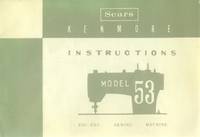 image of Sears Kenmore Model 53 Zig-Zag Sewing Machine Instructions