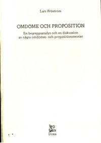 Omdöme och proposition. En begreppsanalys och en…