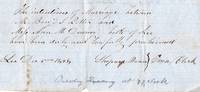 image of 1848 Certificate of Publishment Intention of Marriage Benj Potter to Ann Downey