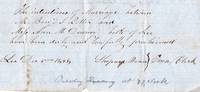 1848 Certificate of Publishment Intention of Marriage Benj Potter to Ann  Downey