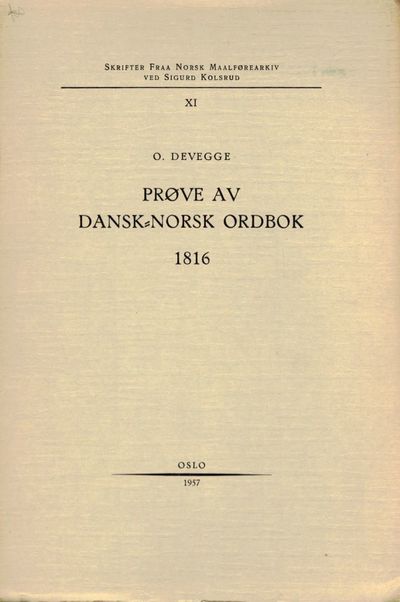 Prøve av dansk - norsk ordbok. 1816.