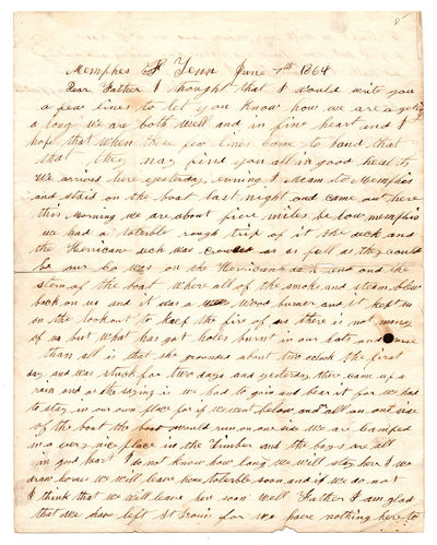 [Brothers in the 12th Missouri Cavalry write to their parents back home in Missouri.]