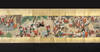 Three picture scrolls (emakimono) on fine paper, with a series of exquisite paintings in vivid colors of Chinese boys (karako) caring & transporting their birds for cockfighting matches with several court scenes. Three scrolls (327 x 3110mm., 327 x 3110 mm., & 327 x 3070 mm.), their backs of shiny paper flecked with gold leaf, brocade endpapers