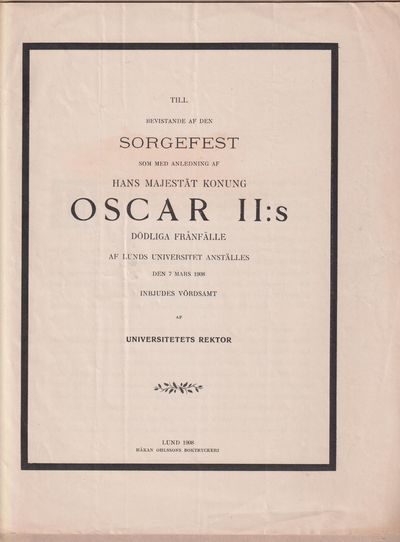 Till bevistande af den sorgefest som med…