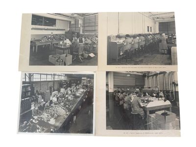 WWII Era Women's Industrial Factory Labor in Rubber Parts Molding, Large Format Photo Archive, 1940s