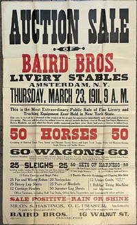 Auction Sale of Baird Bros. Livery Stables
